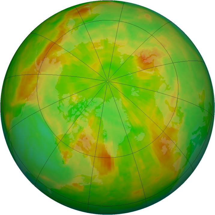 Arctic ozone map for 14 June 1987